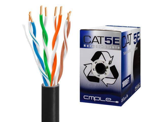 Cat5e Ethernet Network Cable 1000 ft Black W990493
