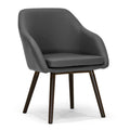 Gray Faux Leather Arm Chair Set of 2 I534