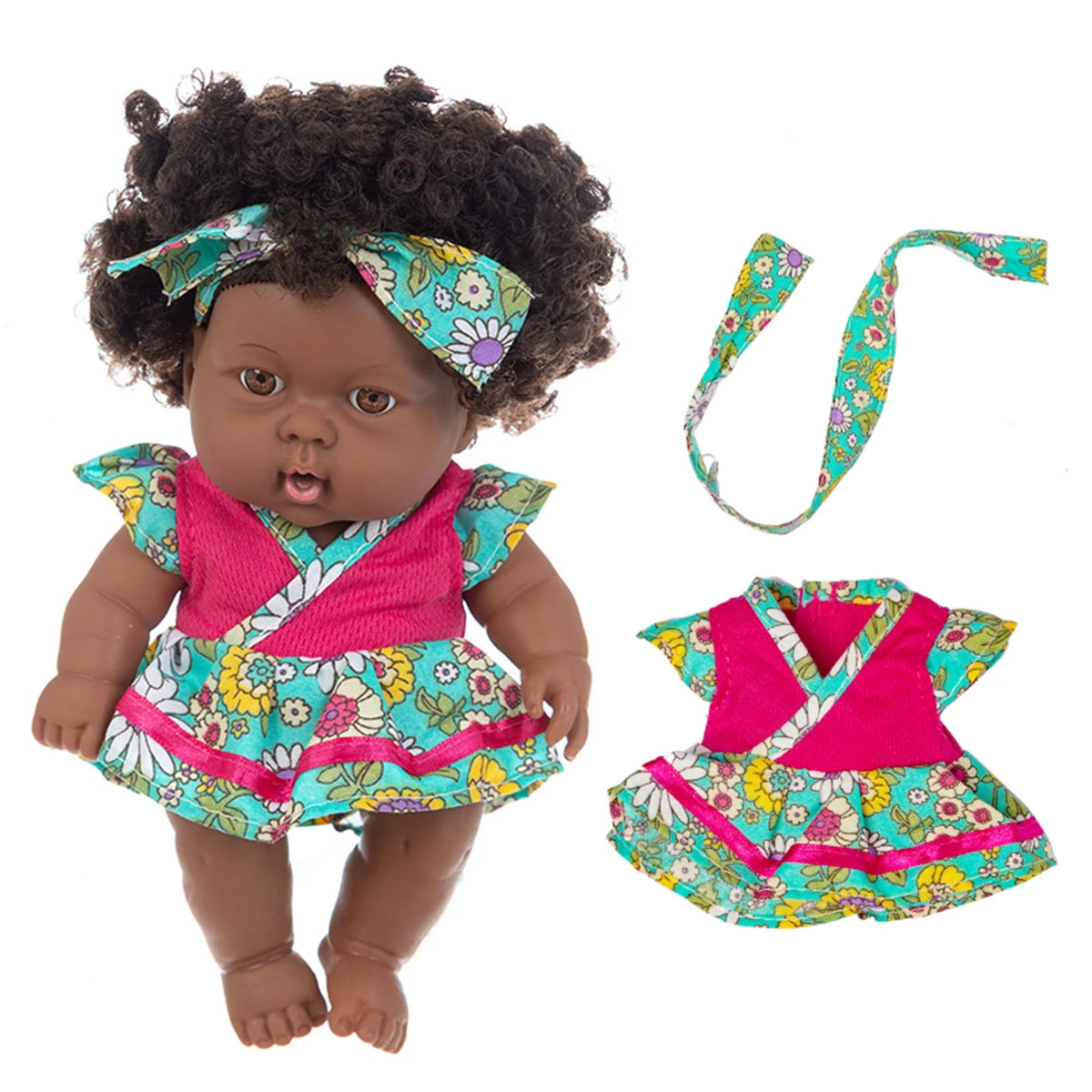 8 Inch Black Baby Dolls With Clothes N356
