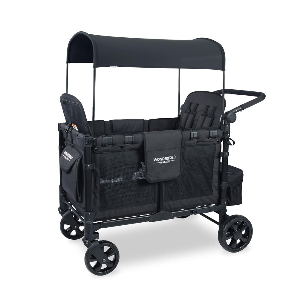 4 Seater Quad Stroller Wagon with Removable Raised Seats, Gray W91325