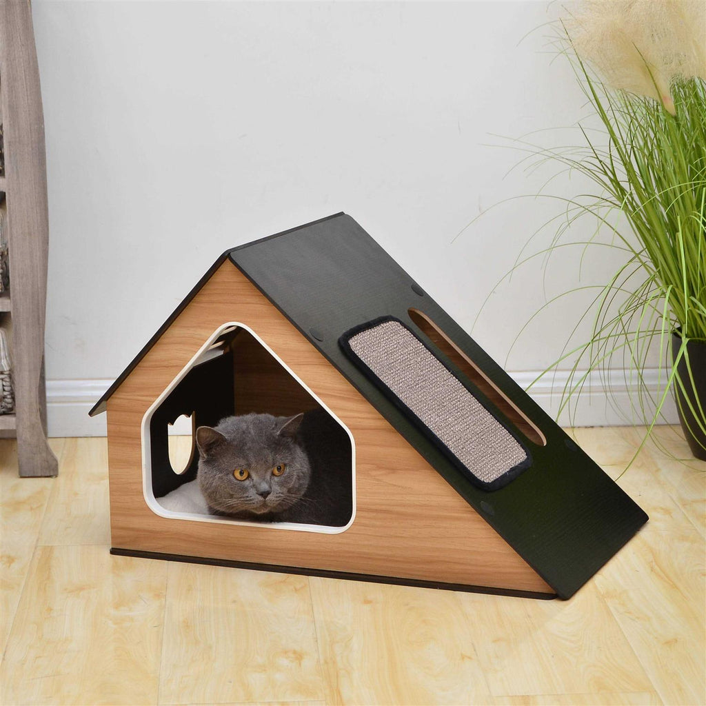 Modern Cat Condo with Sisal Scratching Pad O5988