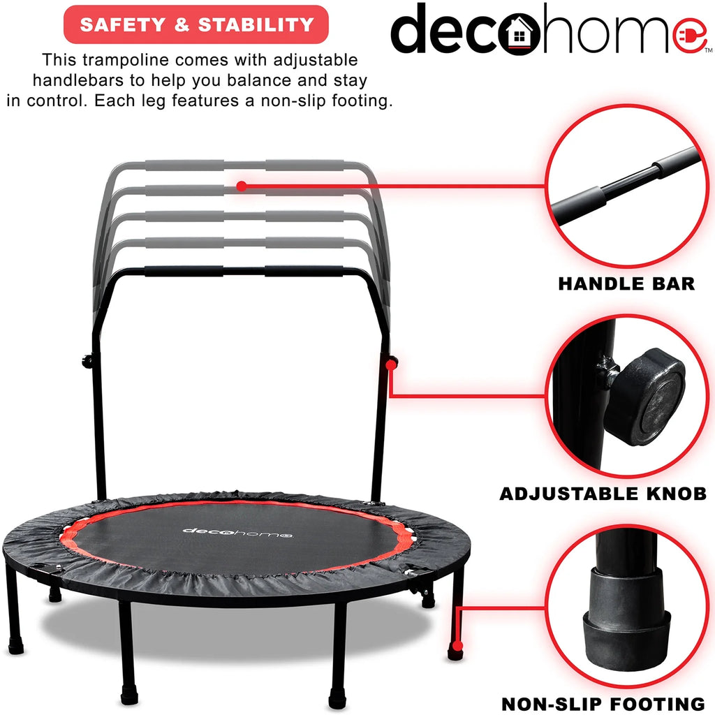 Folding Mini Trampoline with Adjustable Handle Bar H118147