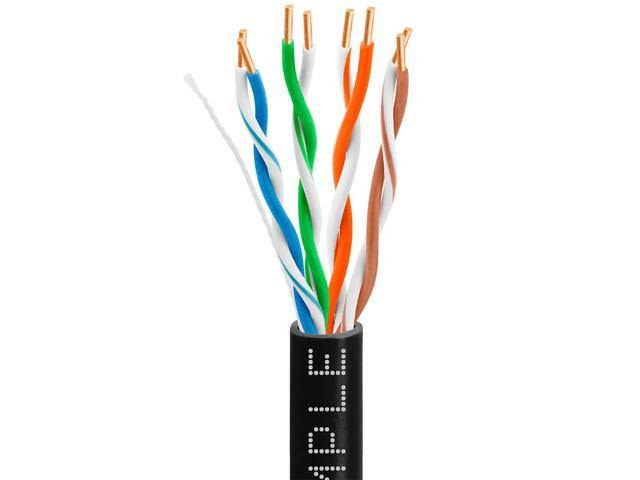 Cat5e Ethernet Network Cable 1000 ft Black W990493