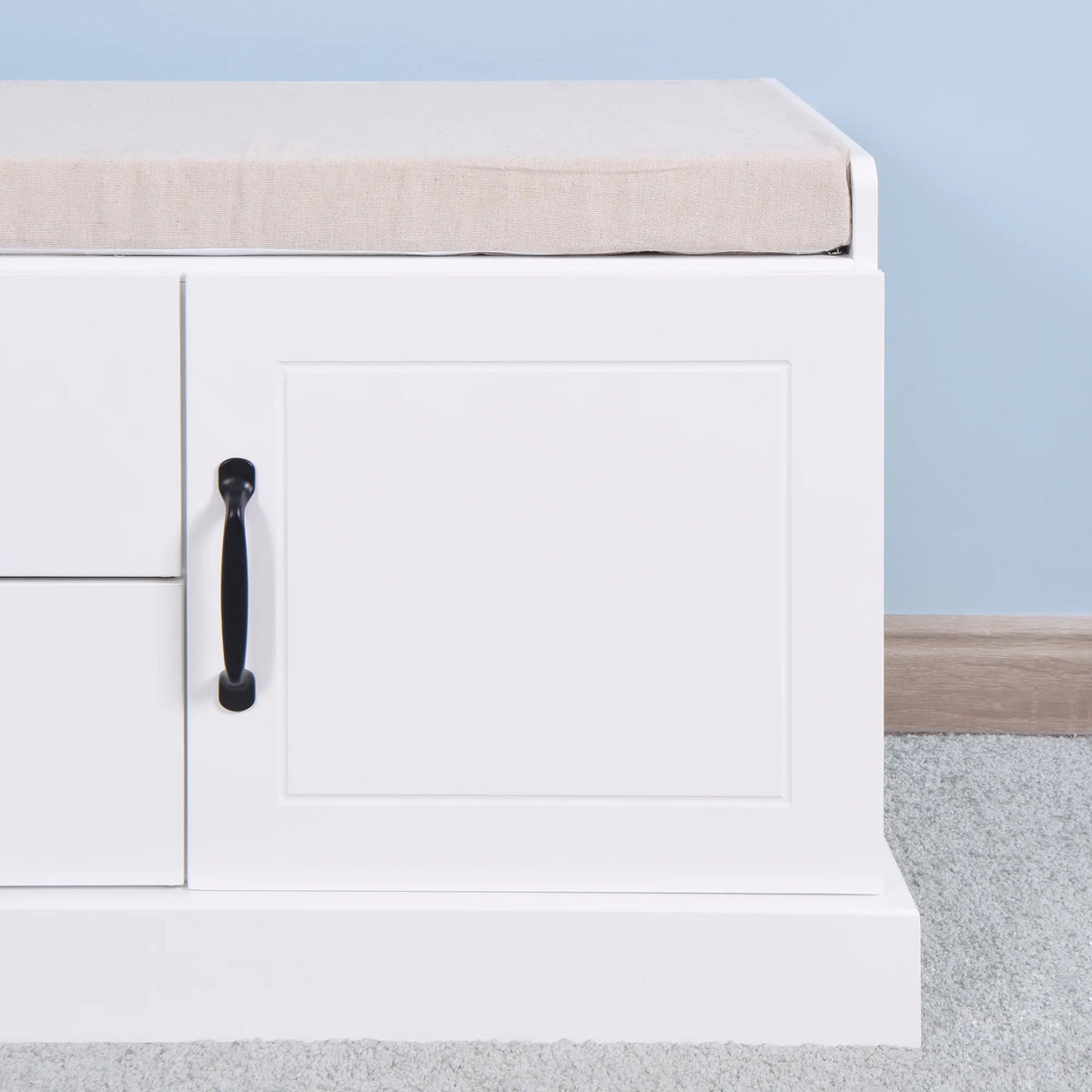 White Storage Bench with 2 Drawers G11462