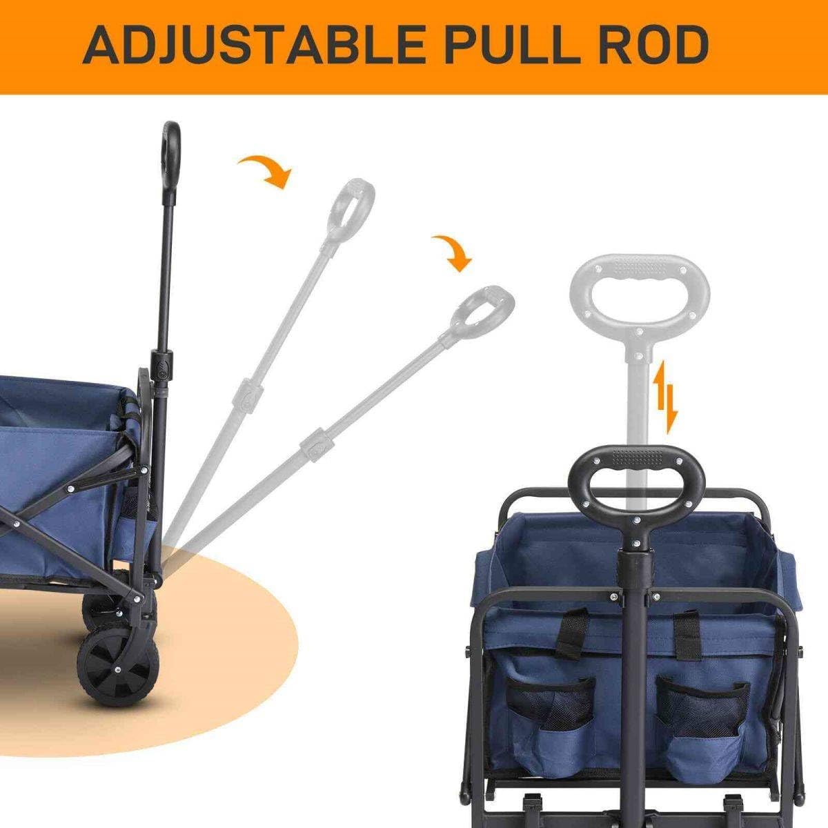 Blue Heavy Duty Folding Wagon with All Terrain Wheels F55660