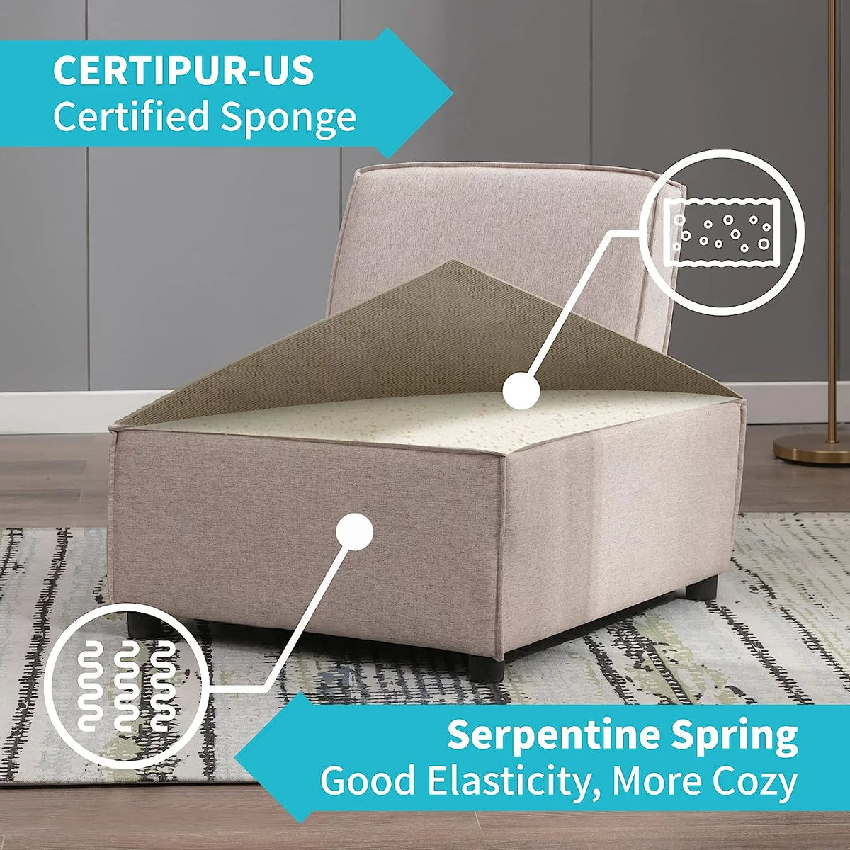 L Shaped Modular Sectional Sofa Couch B546634