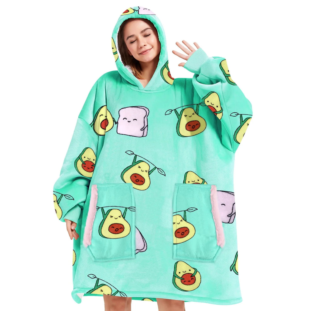 Oversized Sherpa Blanket Hoodie R7476