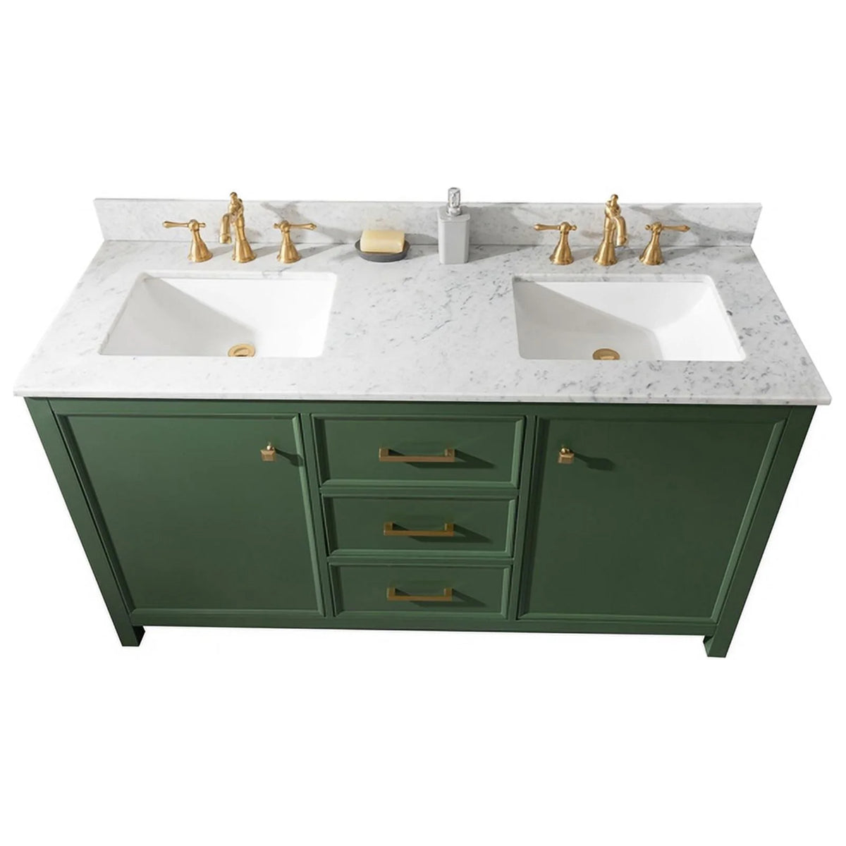60" MDF Veneer Wood Double Sink Vanity Cabinet C71734