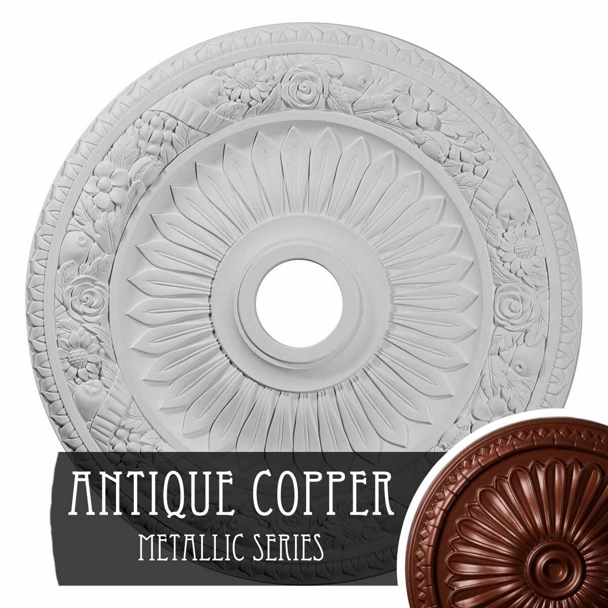 Hand-Painted Brushed Mahogany Ceiling Medallion P1571
