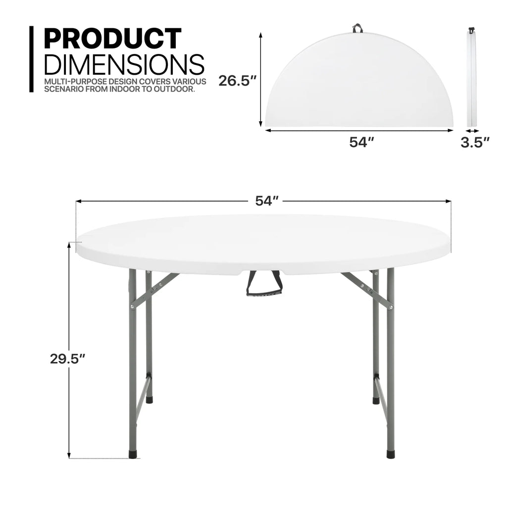 10 Pieces Round Bi-Folding Plastic Table M59508