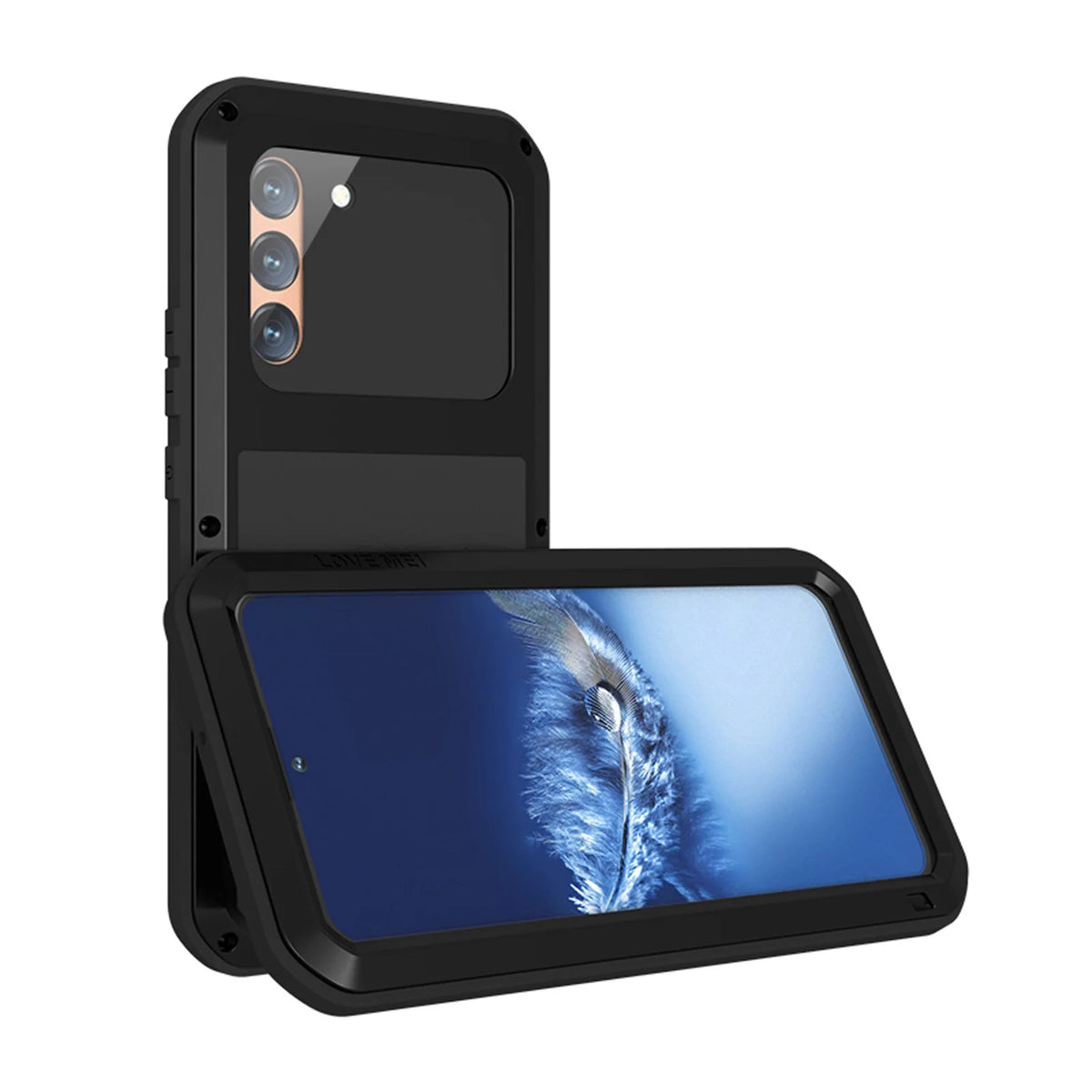 White Metal Bumper Silicone Case with Built-in Screen Protector G548