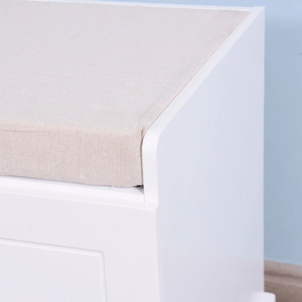 White Storage Bench with 2 Drawers G11462