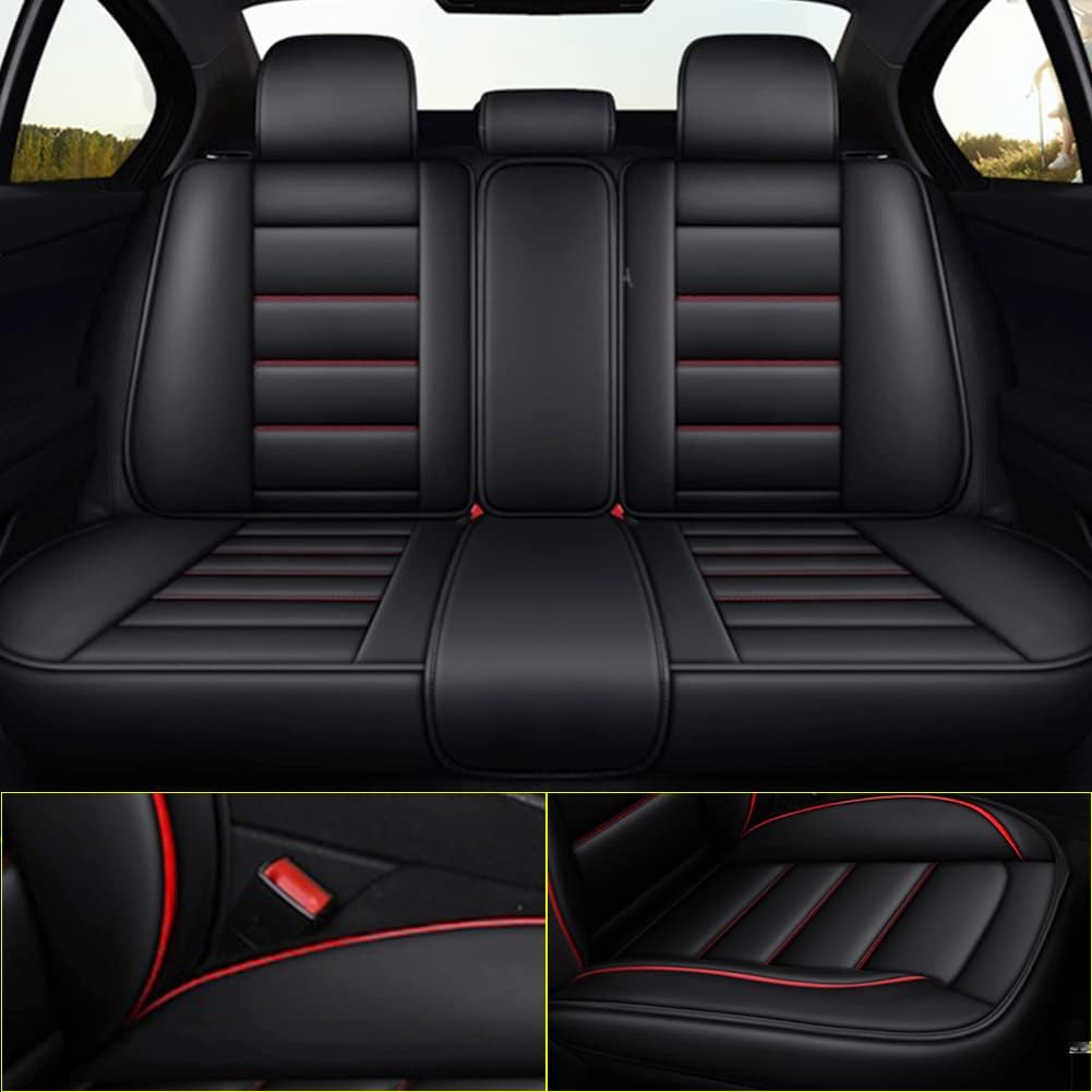 Faux Leather Waterproof Car Seat Covers 5 Seats Set with Airbag Compatible M78912
