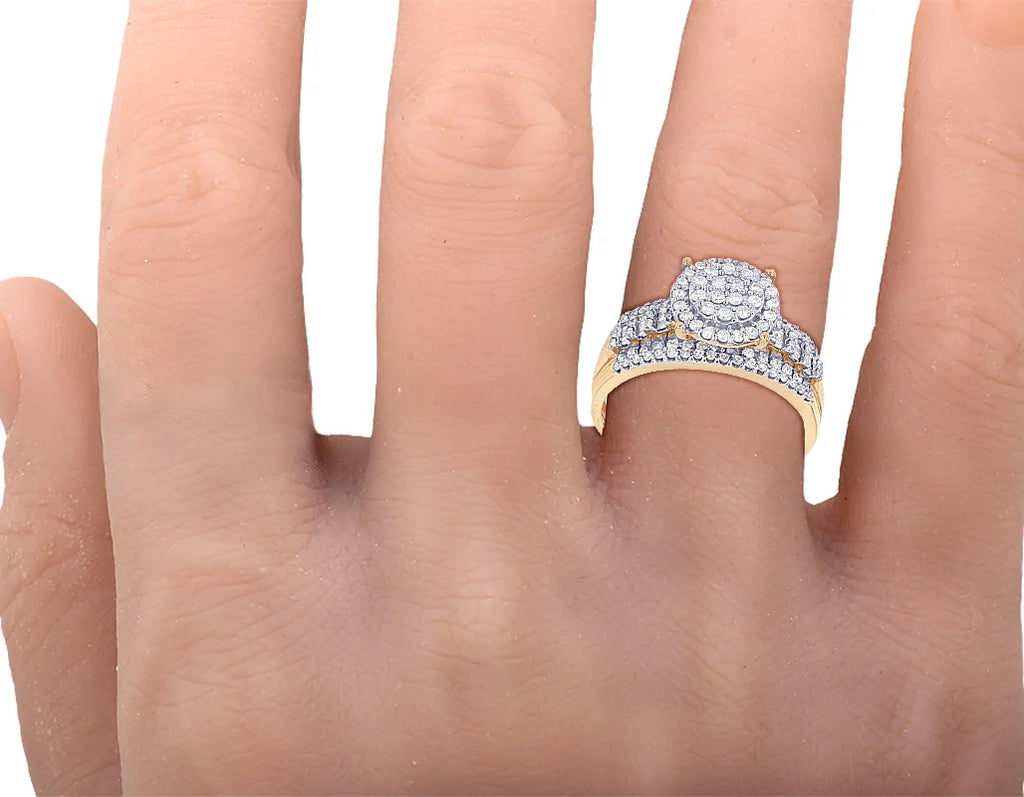 0.78 CT Diamond 10K Yellow Gold Cluster Ring C753168