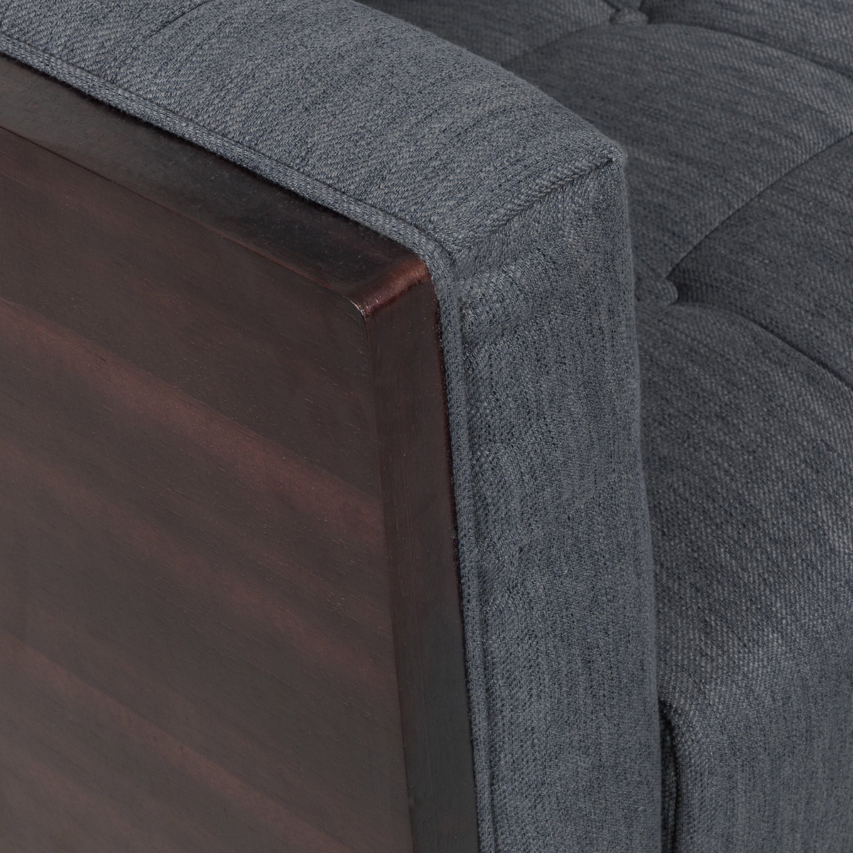 Charcoal and Brown Fabric 5-Seater Living Room Set B9015