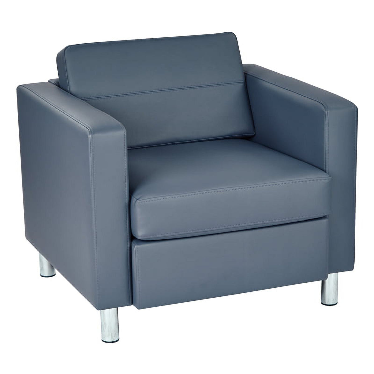 Blue Faux Leather Armchair B55247