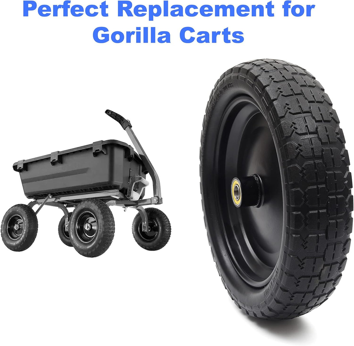 13'' Solid Polyurethane Flat-Free Tire and Wheel Assemblies 2-Pack U590