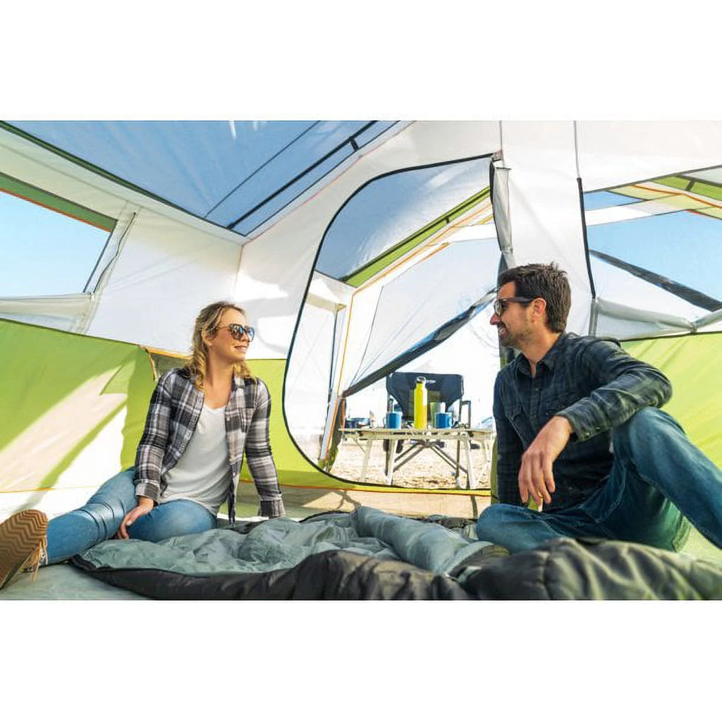 8-Person Family Cabin Tent with Screen Porch, Green D382188