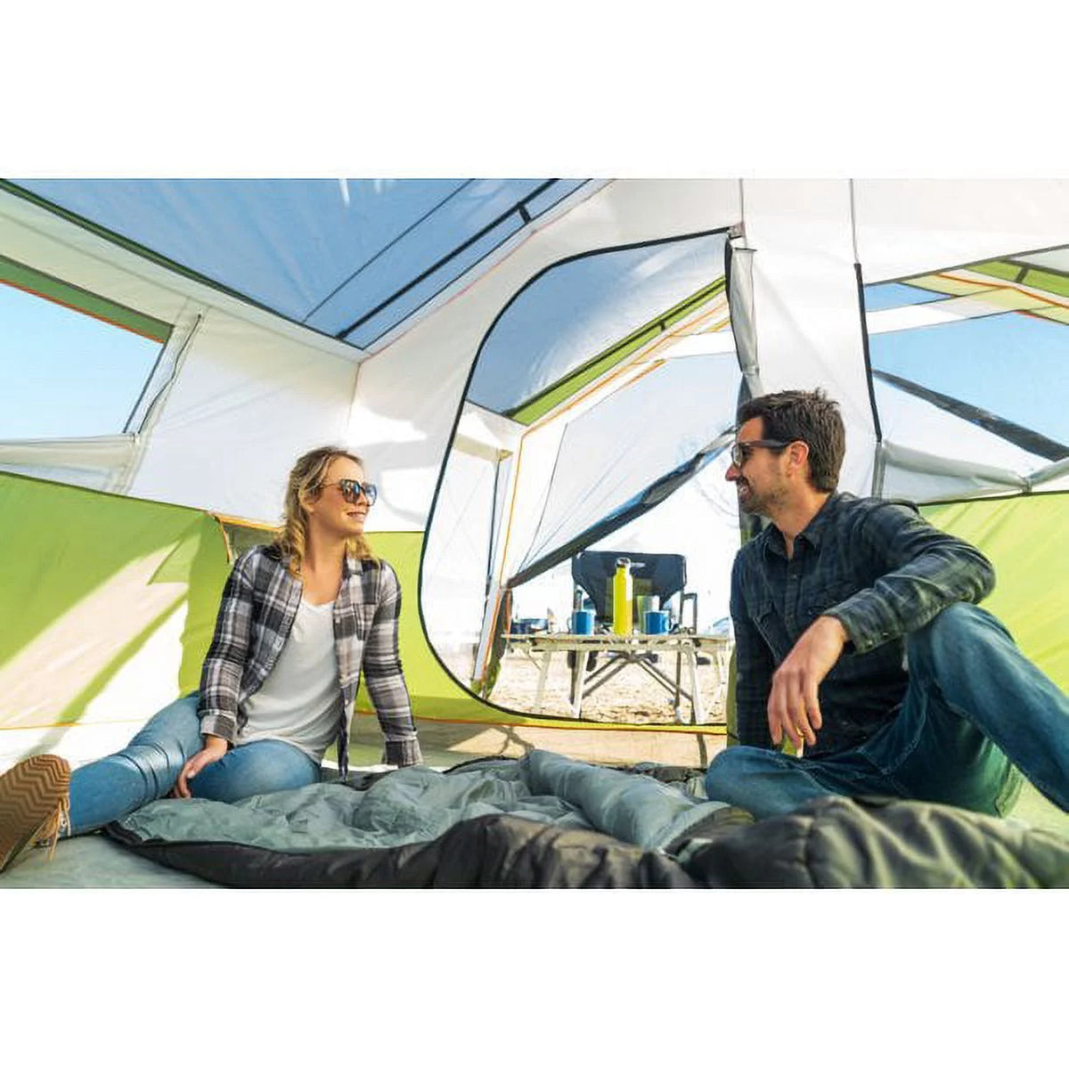 8-Person Family Cabin Tent with Screen Porch, Green D382188