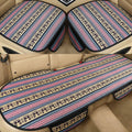 3 Packs Baja Fabric Bottom Car Seat Covers with Front Protectors and Rear Bench Seat Cover (Yellow Stripe) A803