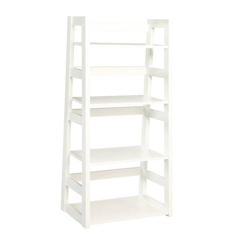 White Four Shelf Wood Bookcase K369920