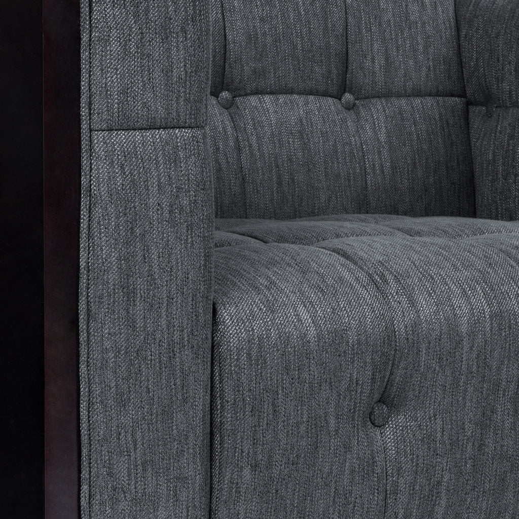 Charcoal and Brown Fabric 5-Seater Living Room Set B9015