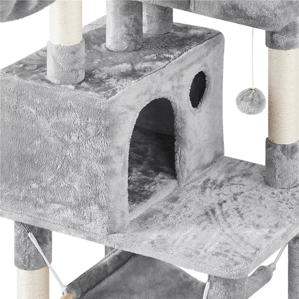 73''H Multilevel Cat Tree with 2 Condos & Scratching Posts P78771