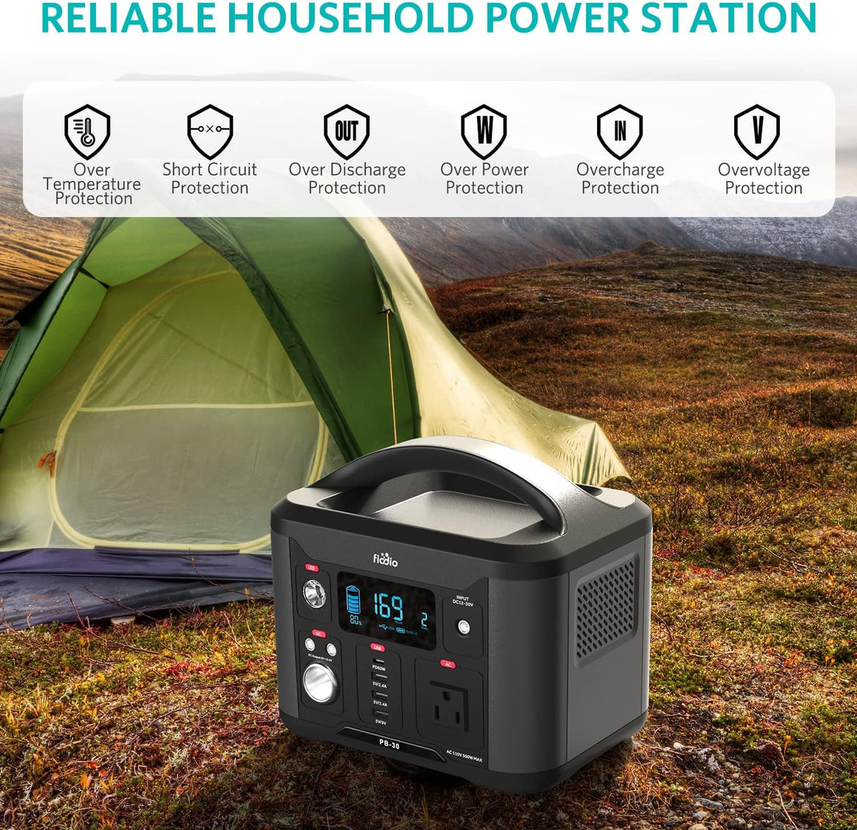 300Wh Portable Power Station with AC Outlet Z354665