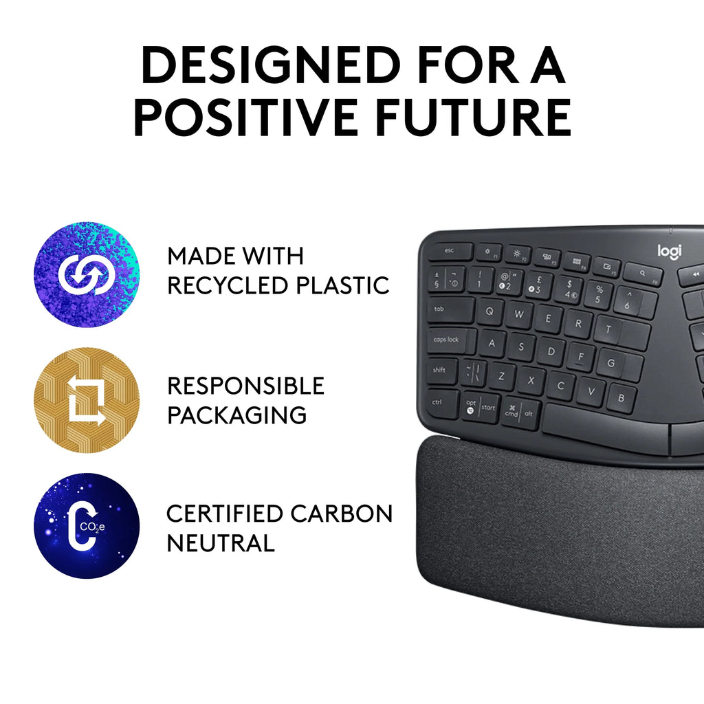 Graphite Ergonomic Split Keyboard with Wrist Rest R355960