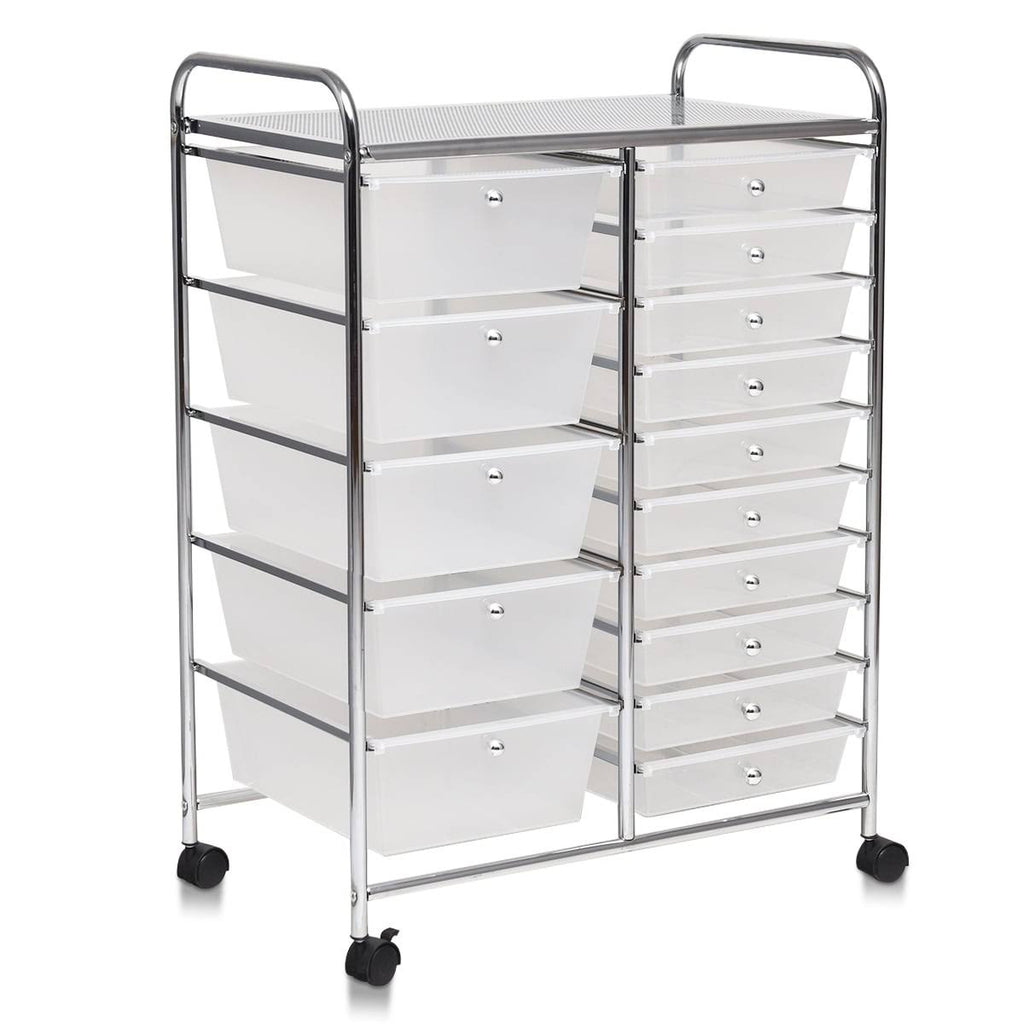 15-Drawer Utility Organizer Rolling Cart with Wheels U9535
