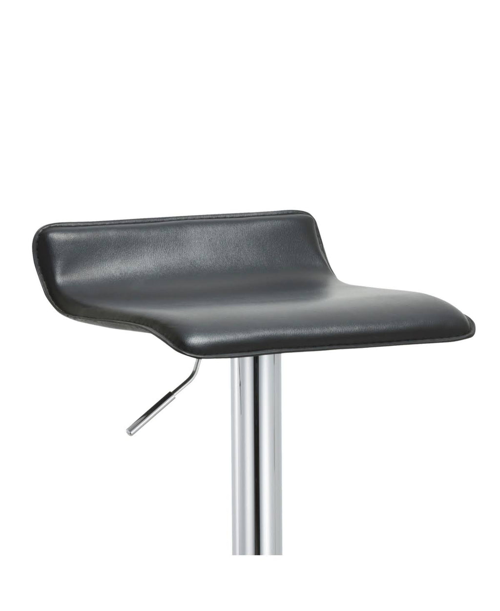 Black Contoured Hydraulic Lift Bar Stool with Footrest, Set of 2 P60304