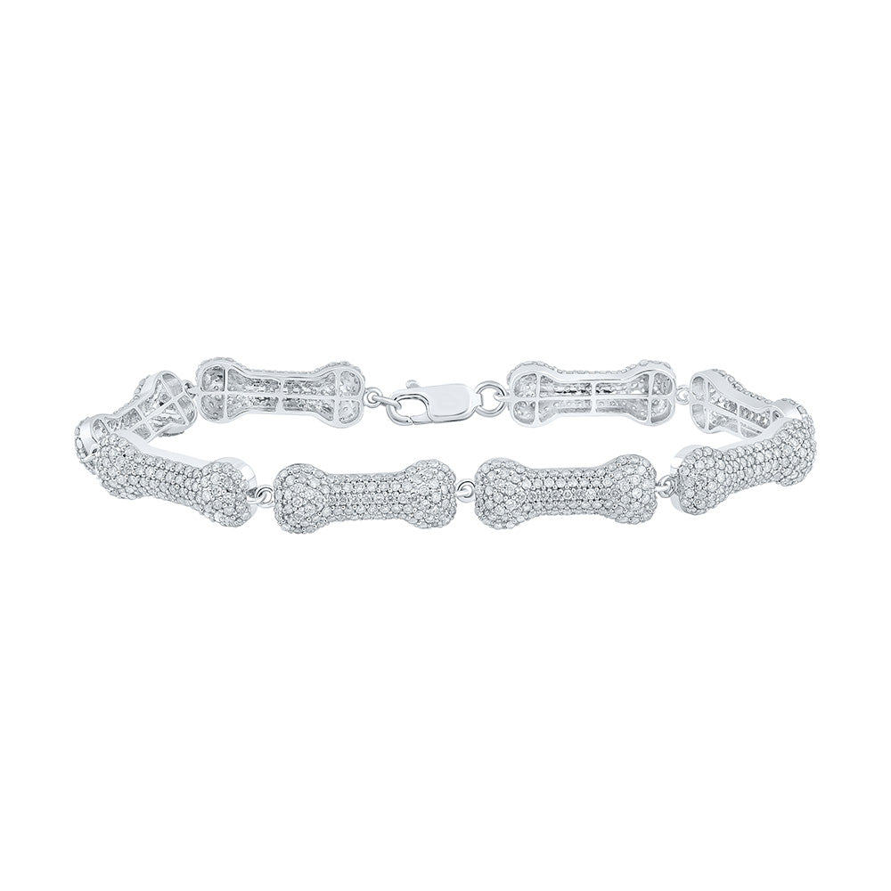 10kt White Gold Diamond Dog Bone Bracelet N583706
