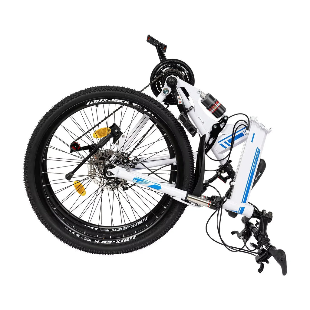 Folding Mountain Bike 21-speed Blue and White U1663