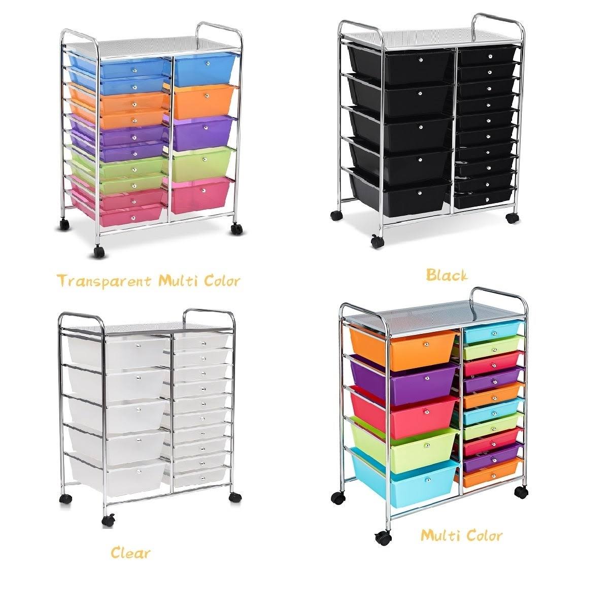 15-Drawer Utility Organizer Rolling Cart with Wheels U9535