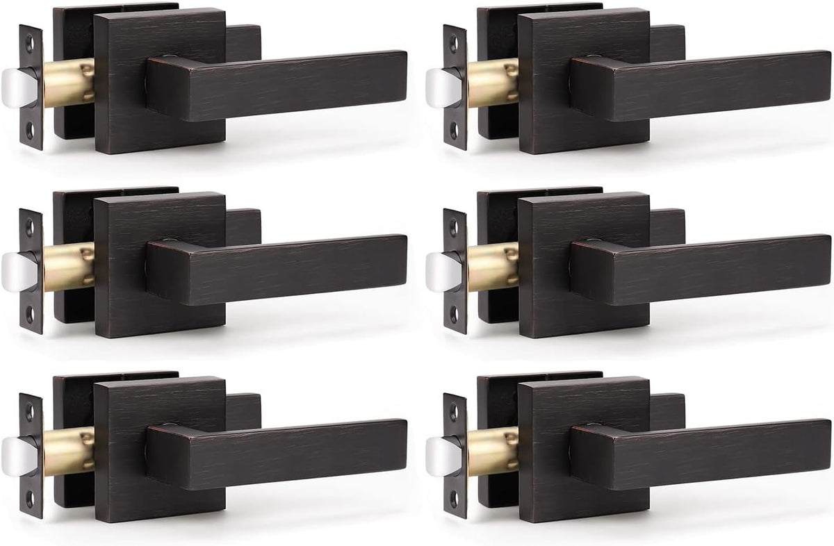 6 Pack Oil Rubbed Bronze Dummy Door Lever A1931