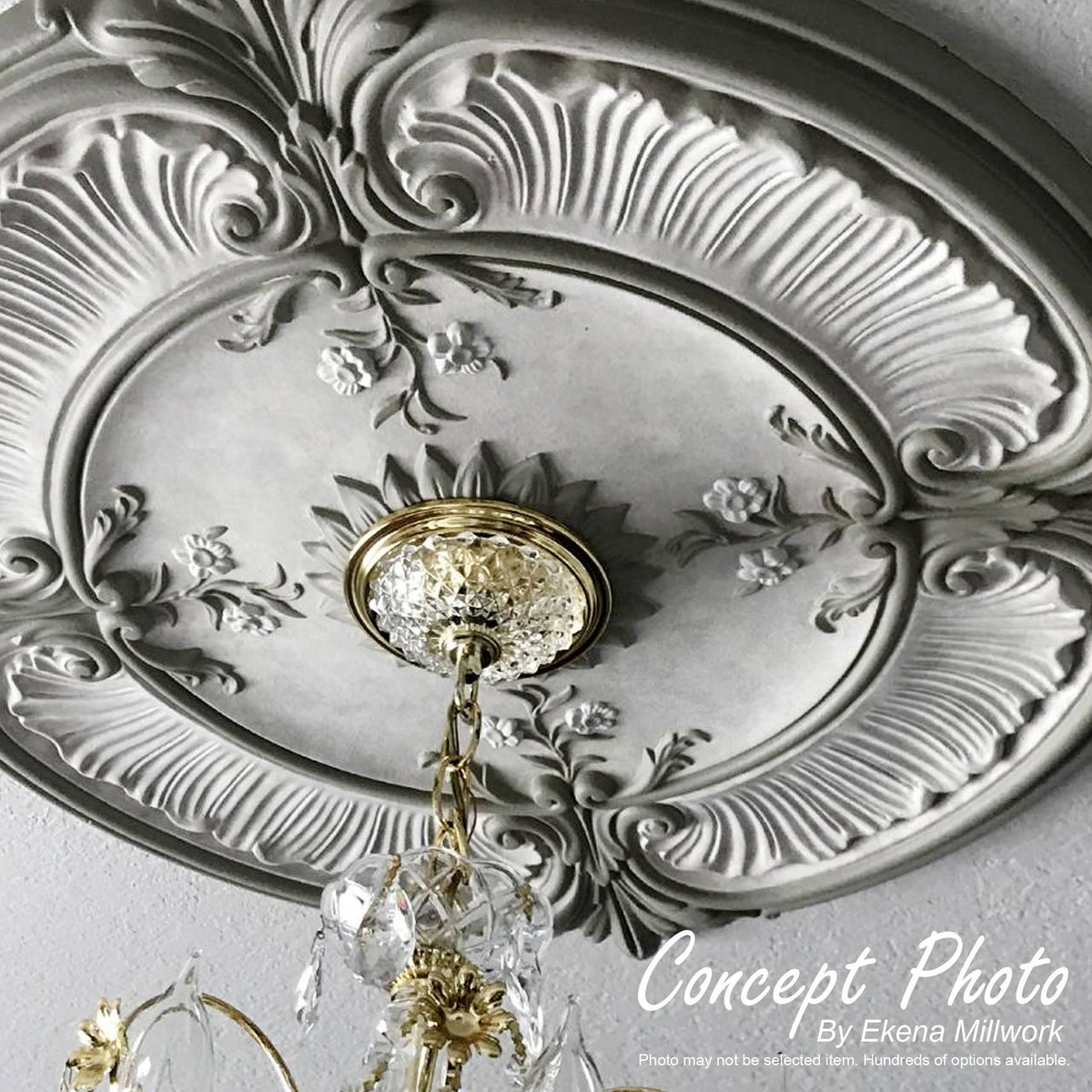 Hand-Painted Brushed Mahogany Ceiling Medallion P1571