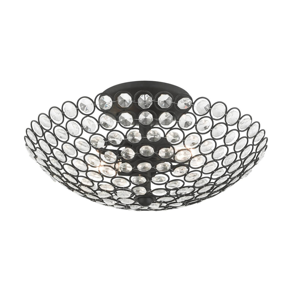 2 Light Semi-Flush Mount Black P6321