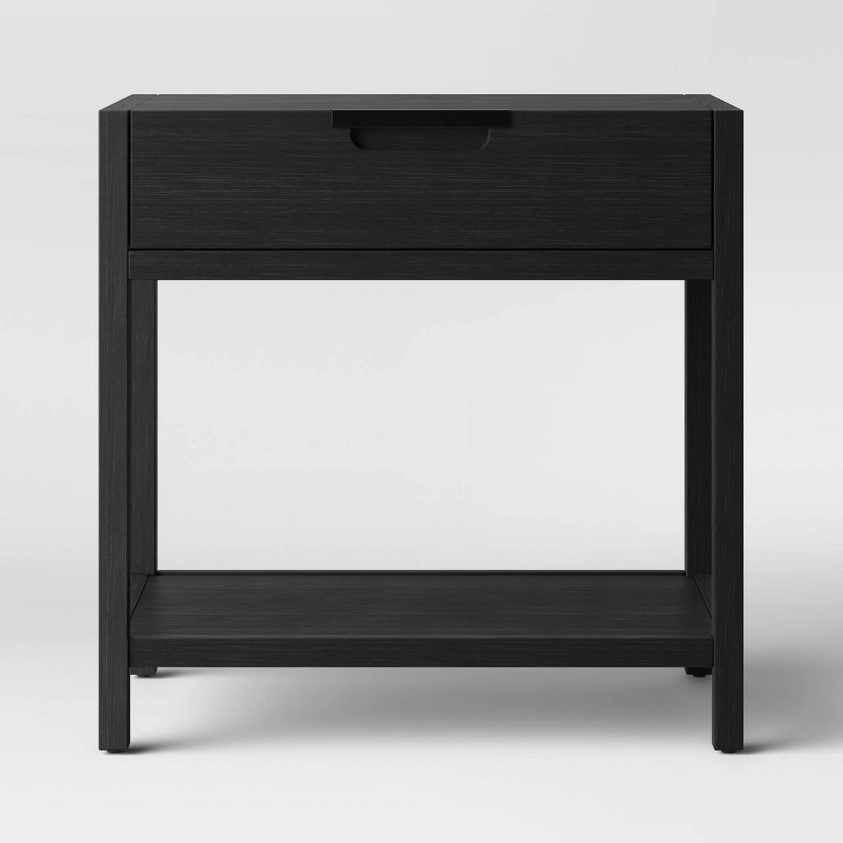 Black Nightstand with Drawer Z73446