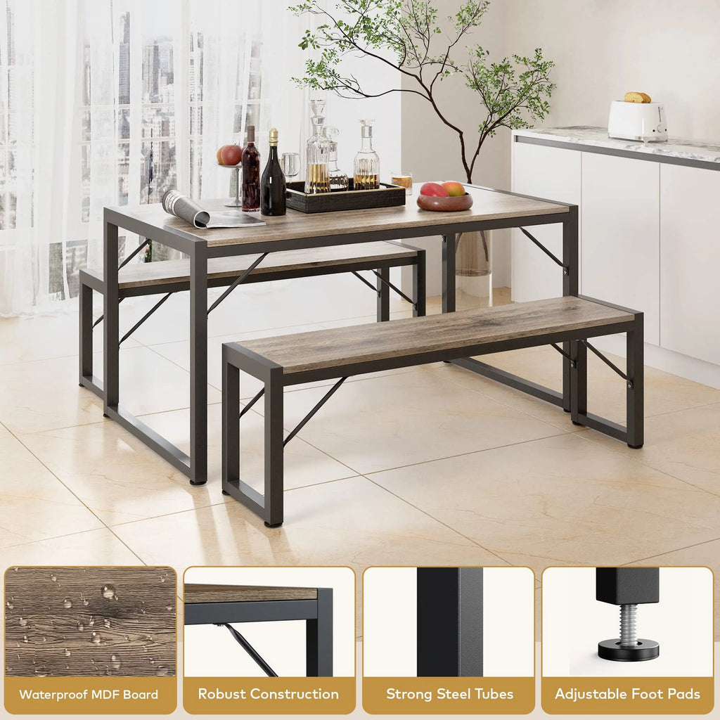 Dining Table Set for 4 Grey G8761