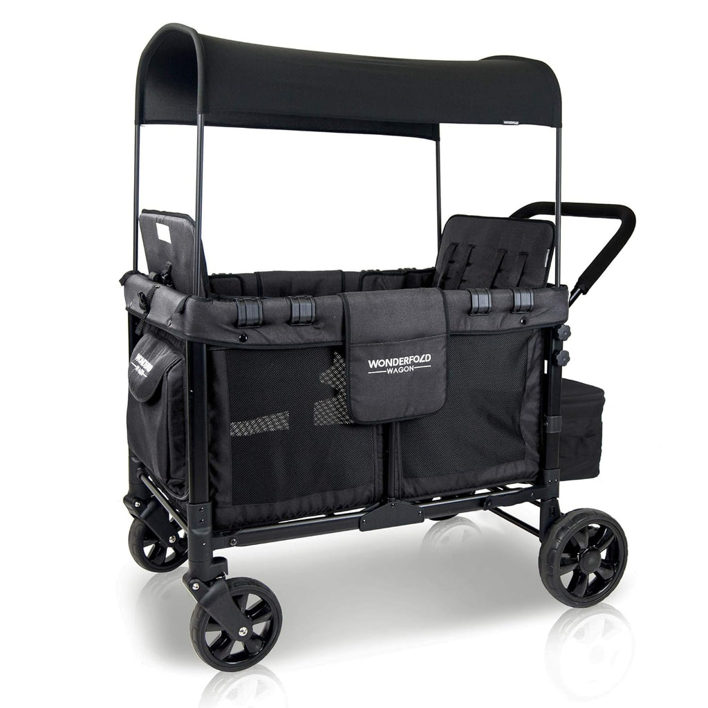 4 Seater Quad Stroller Wagon with Removable Raised Seats, Gray W91325