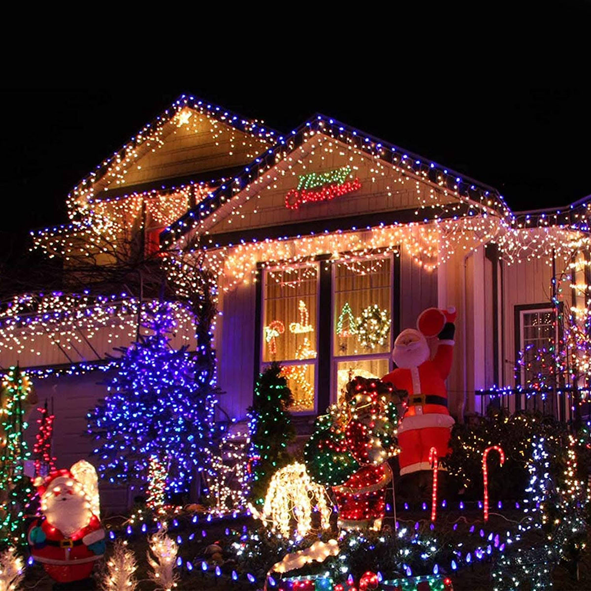 600LED Solar Christmas Lights Outdoor Waterproof 206.7ft 8 Modes G9048