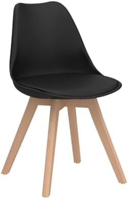Set of 4 Upholstered Dining Chairs with Padded Seat and Solid Wood Legs T1080