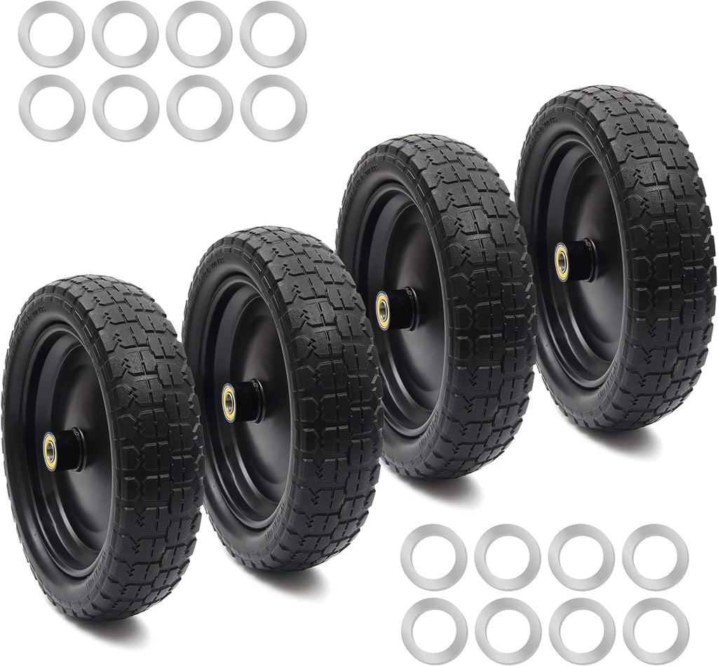 13'' Solid Polyurethane Flat-Free Tire and Wheel Assemblies 2-Pack U590