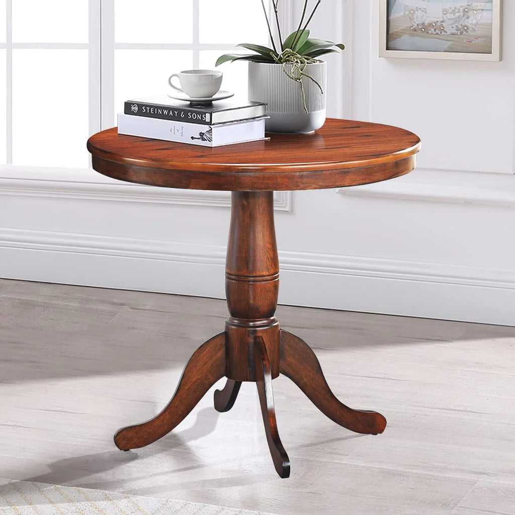 32 Inch Round Solid Wood Pedestal Dining Table M98139