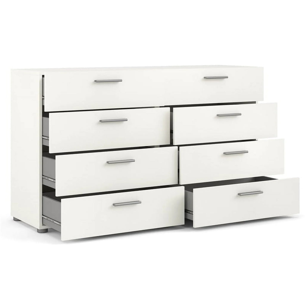 White 8 Drawer Engineered Wood Dresser B5294