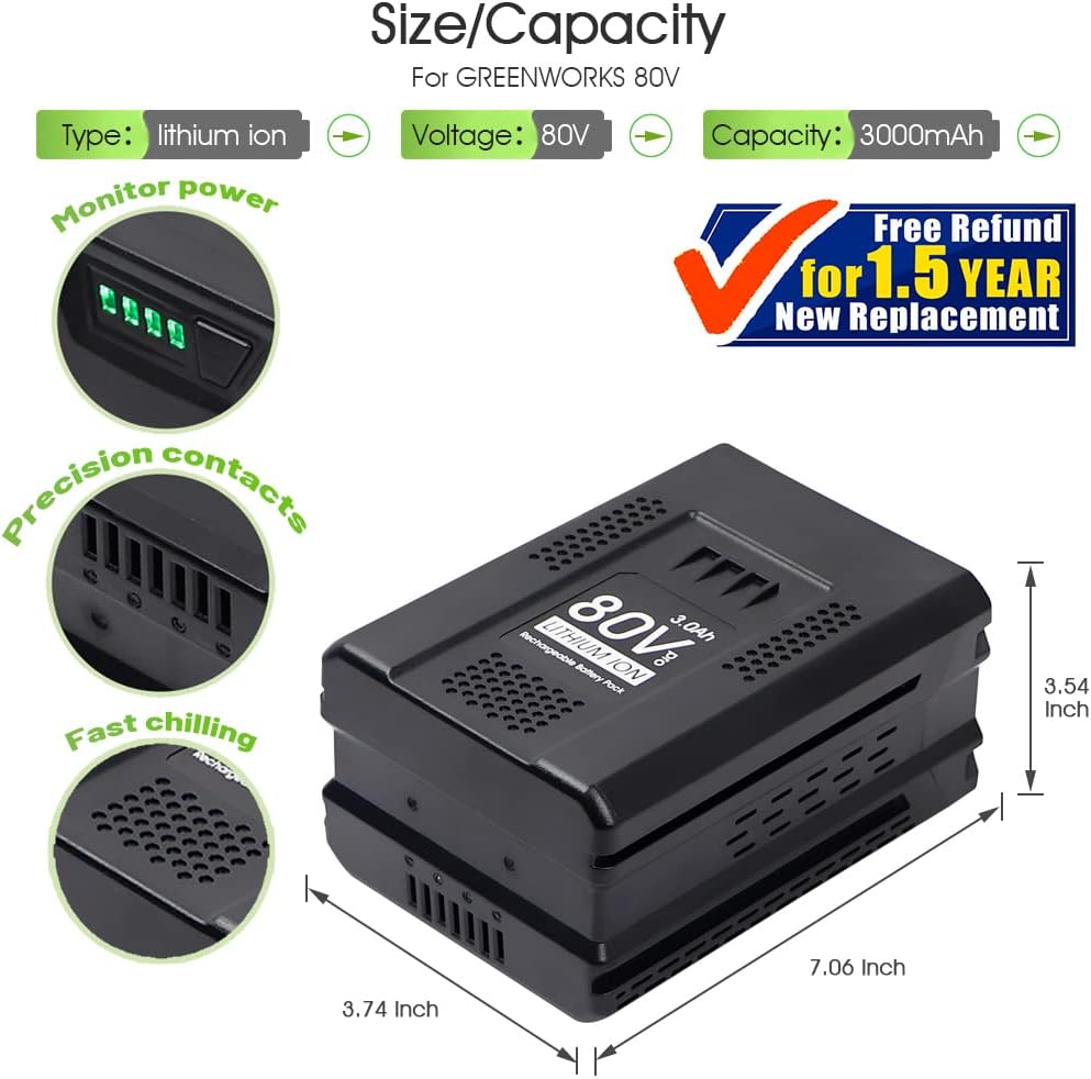 80V 3.0Ah Lithium Ion Replacement Battery X76006