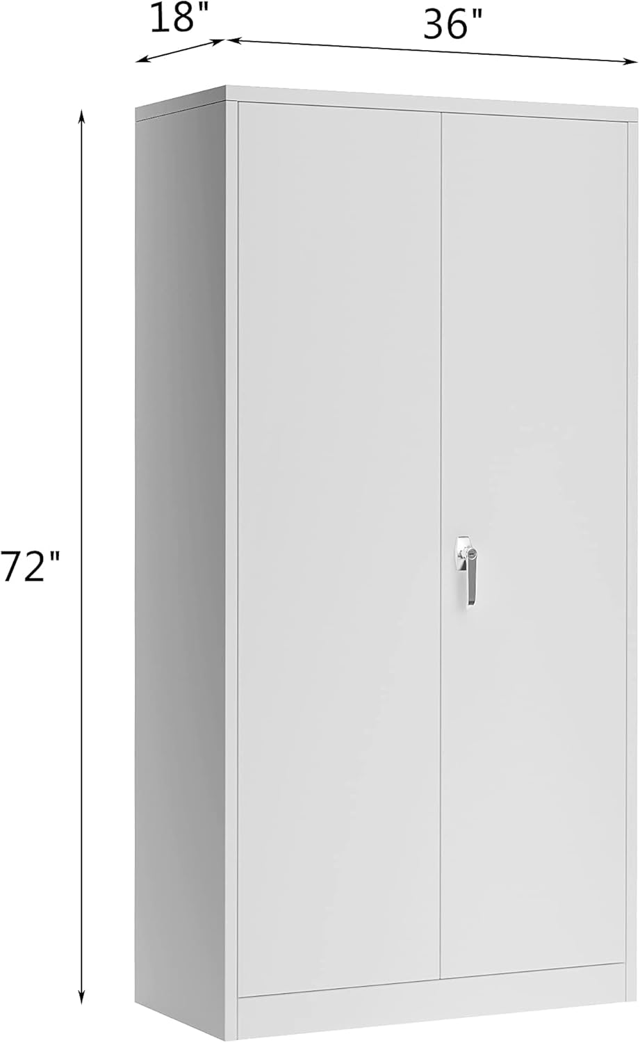72 Inches Grey Metal Storage Cabinet with 4 Adjustable Shelves C184