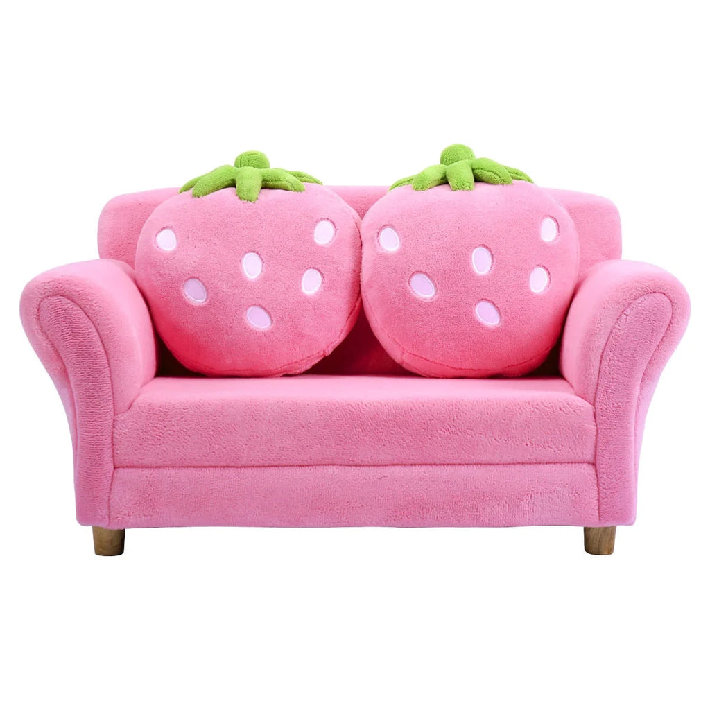 Kids Sofa Armrest Chair with 2 Pillow Pink Z309043