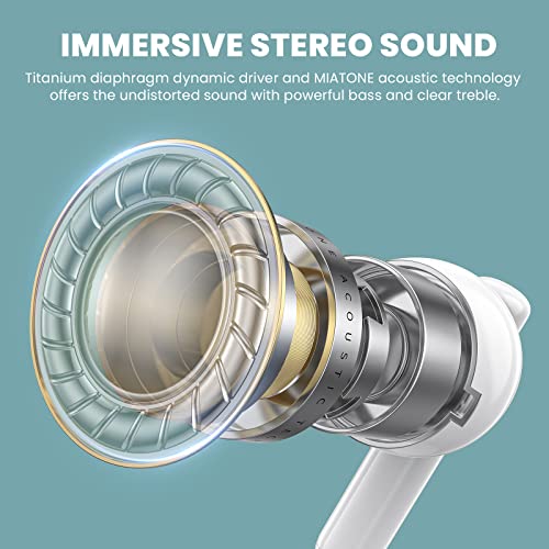 White Wireless Earbuds with Charging Case Q602