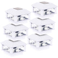 6 Pack Solar Powered Post Cap Light for 4x4 Wood Posts White I812593